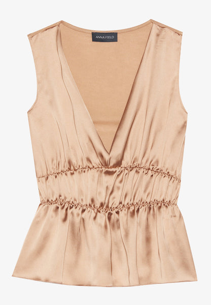 Anna Field Top - Tawny Brown