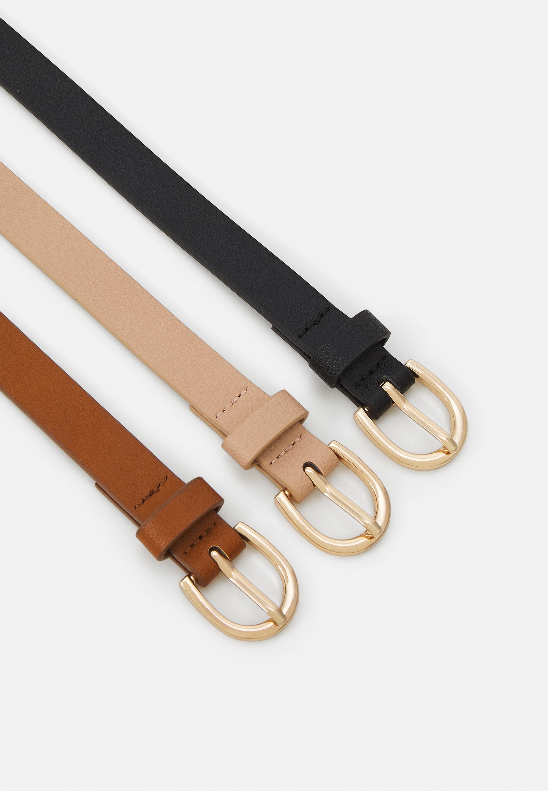Anna Field 3 PACK - Belt - Black/light Pink/cognac