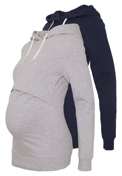  2 Pack Nursing Hoodie - Hoodie - Light Grey/Dark Blue