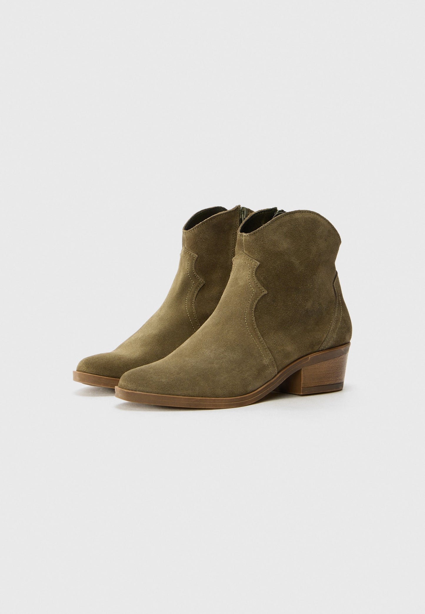 Anna Field LEATHER - Cowboy/biker Ankle Boot - Khaki