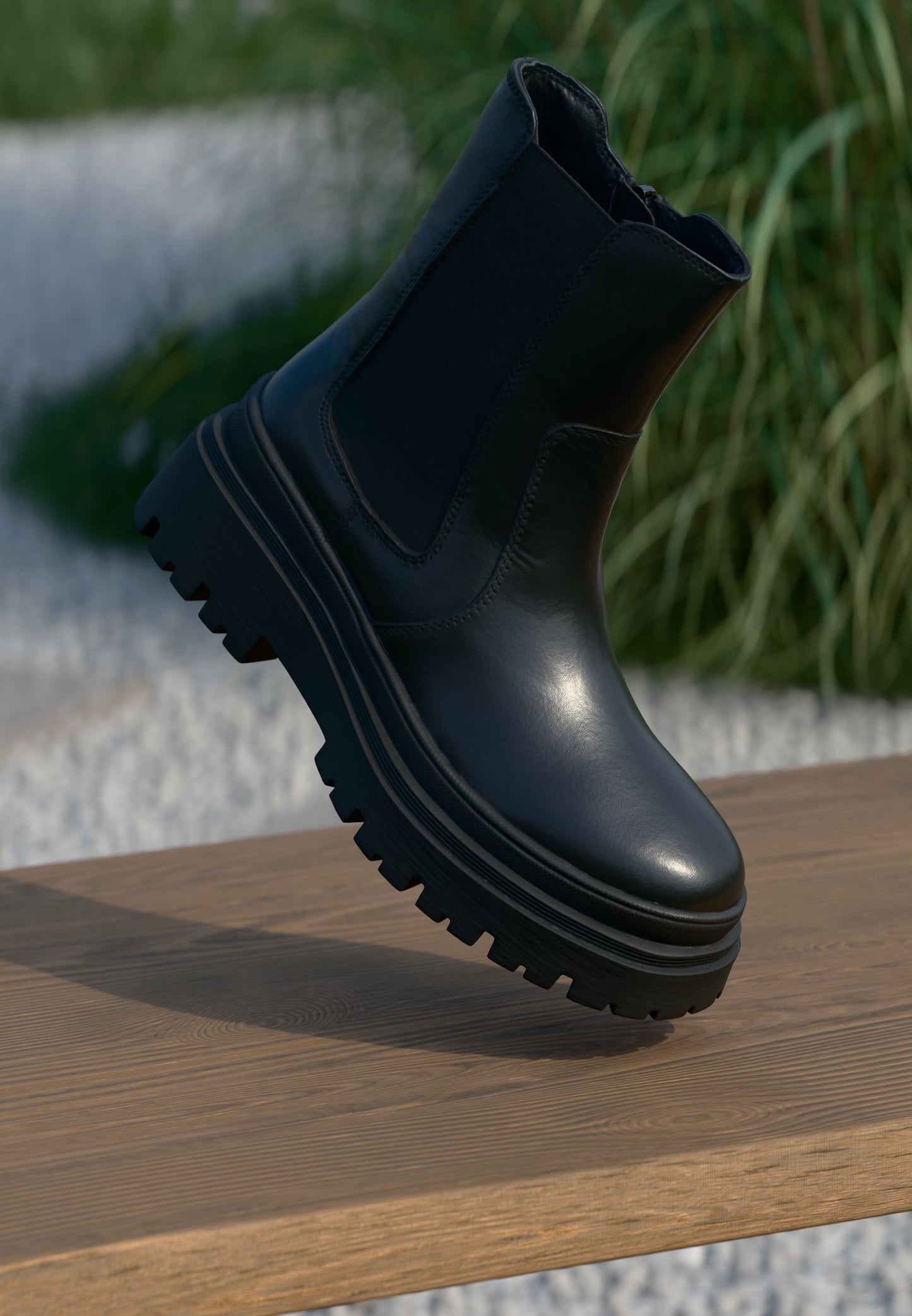 Anna Field LEATHER - Platform Ankle Boots - Black