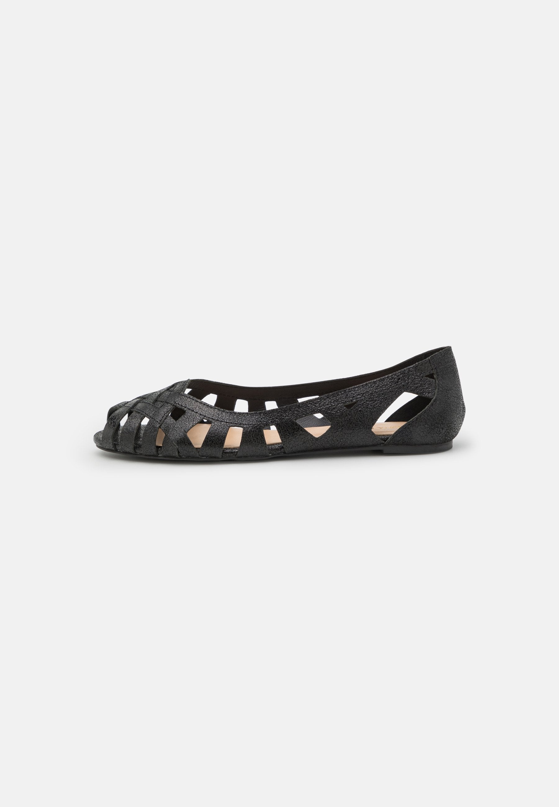 Anna Field Leather - Peeptoe Ballet Pumps - Black