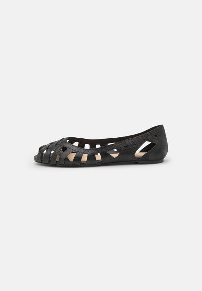 Anna Field Leather - Peeptoe Ballet Pumps - Black
