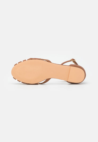  Leather- Peeptoe Ballet Pumps - Cognac