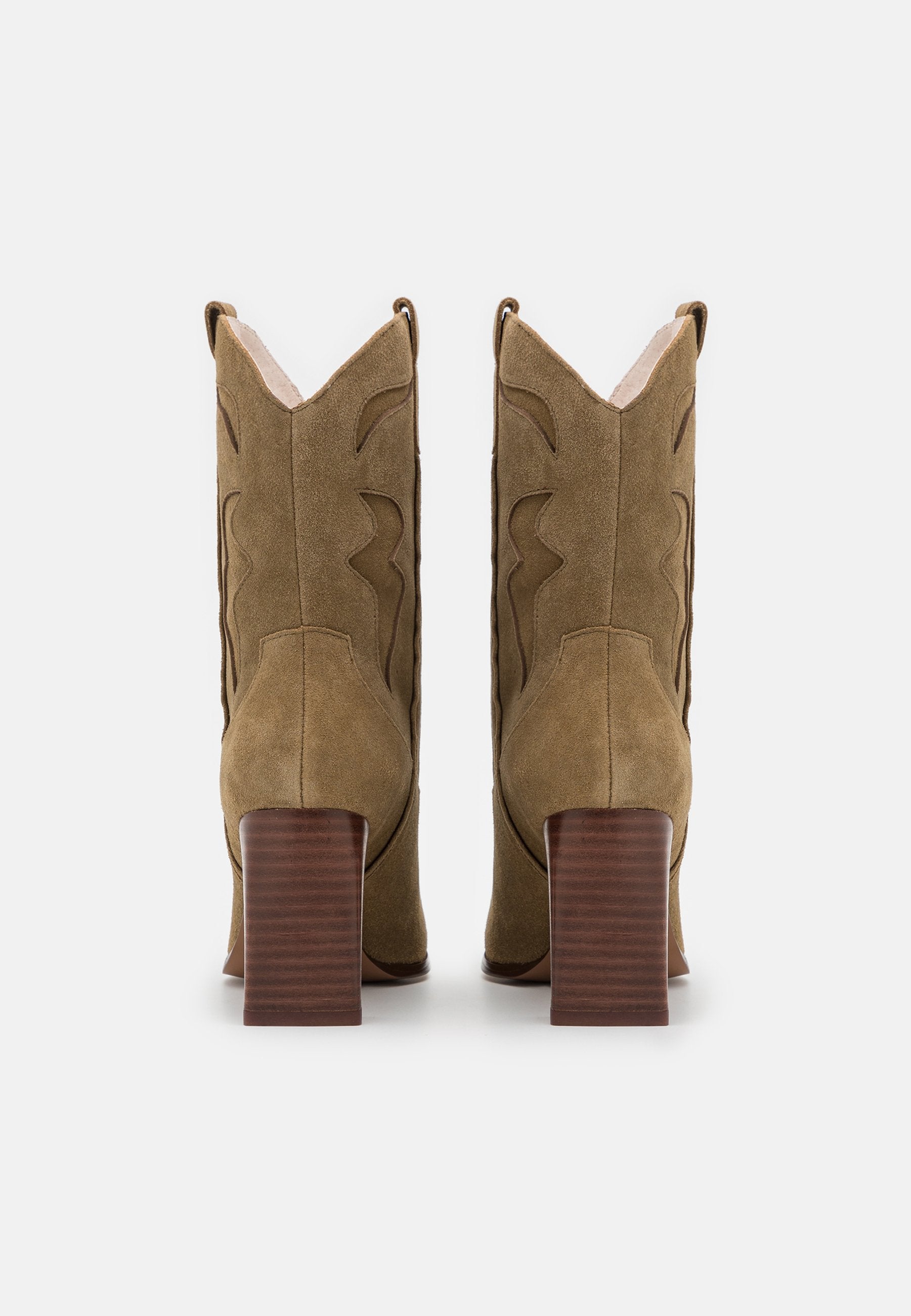 Anna Field Leather - Cowboy/Biker Ankle Boot - Khaki