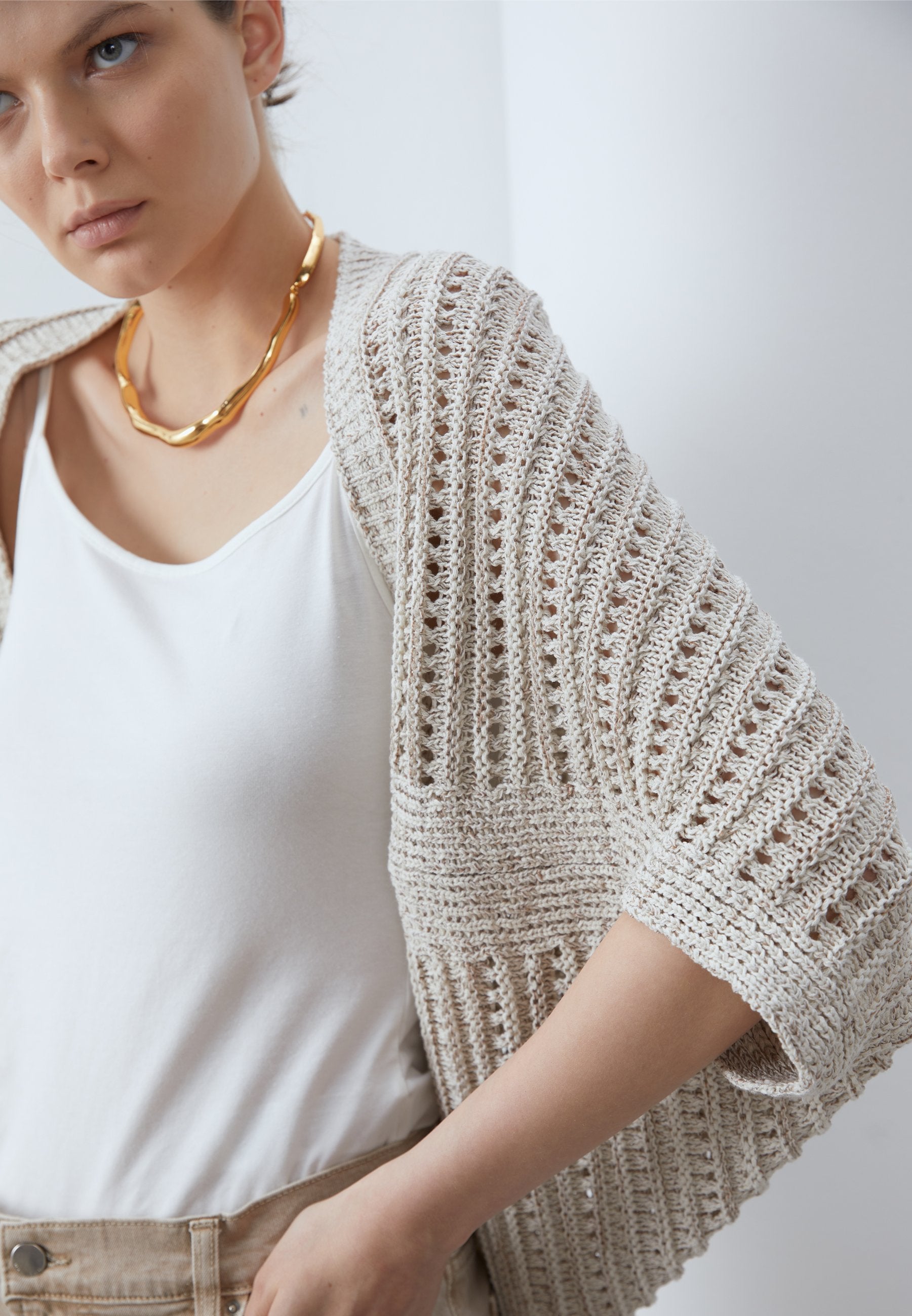 Anna Field Cardigan - Mottled Beige