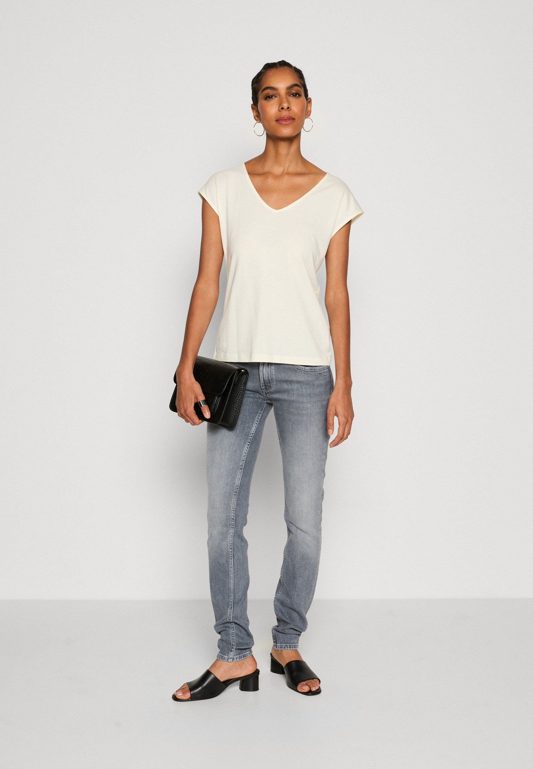 Anna Field 2 PACK - Basic T-shirt - Off-white/bordeaux