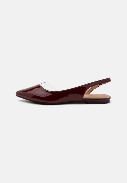 Anna Field Slingback Ballet Pumps - Dark Red