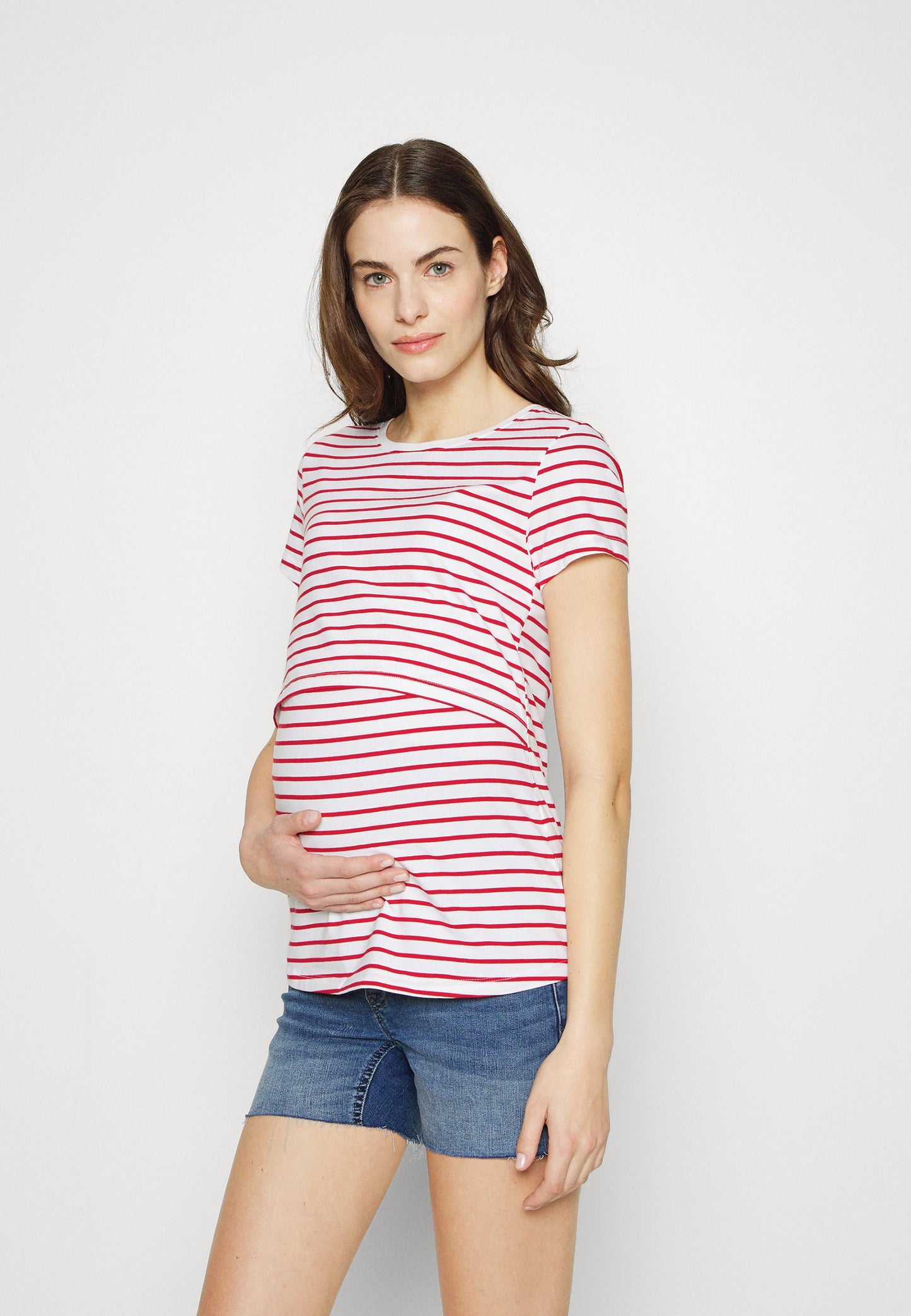  2 Pack - Basic T-Shirt - Dark Red/White/ Dark Blue
