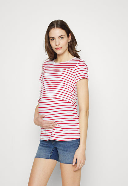  2 Pack - Basic T-Shirt - Dark Red/White/ Dark Blue