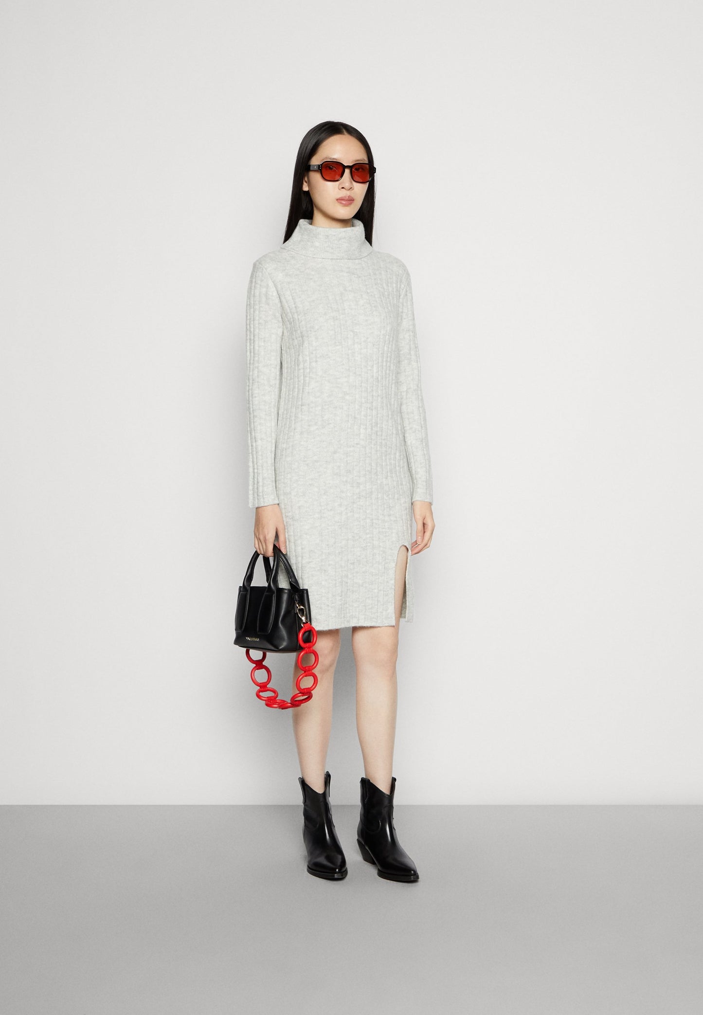 Anna Field Jumper Dress - Mottled Light Grey
