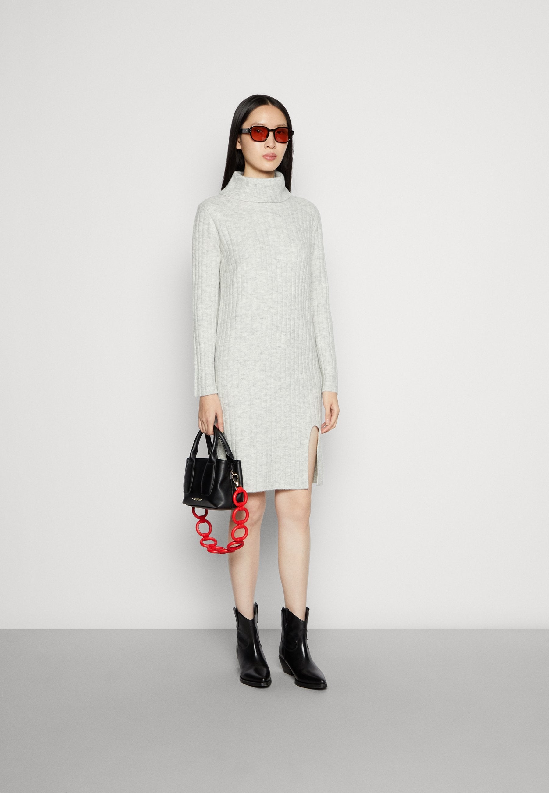 Anna Field Jumper Dress - Mottled Light Grey