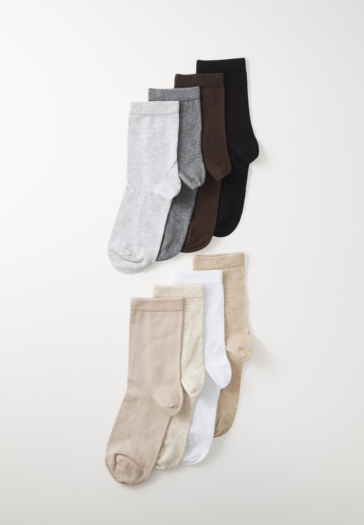 Anna Field 8 PACK - Socks - Mottled Beige/mottled Grey/black
