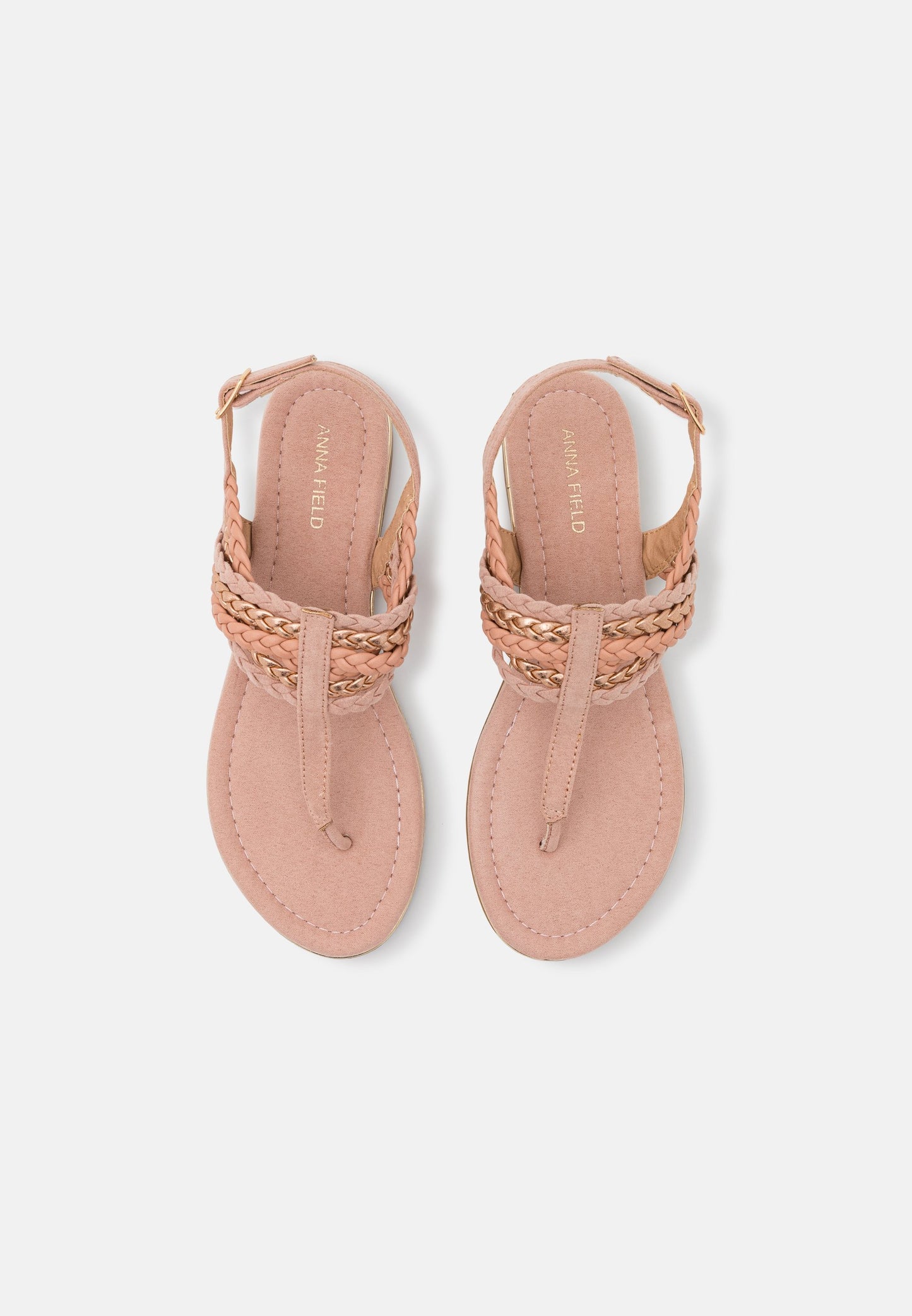 Anna Field T-Bar Sandals - Rose Gold-Coloured