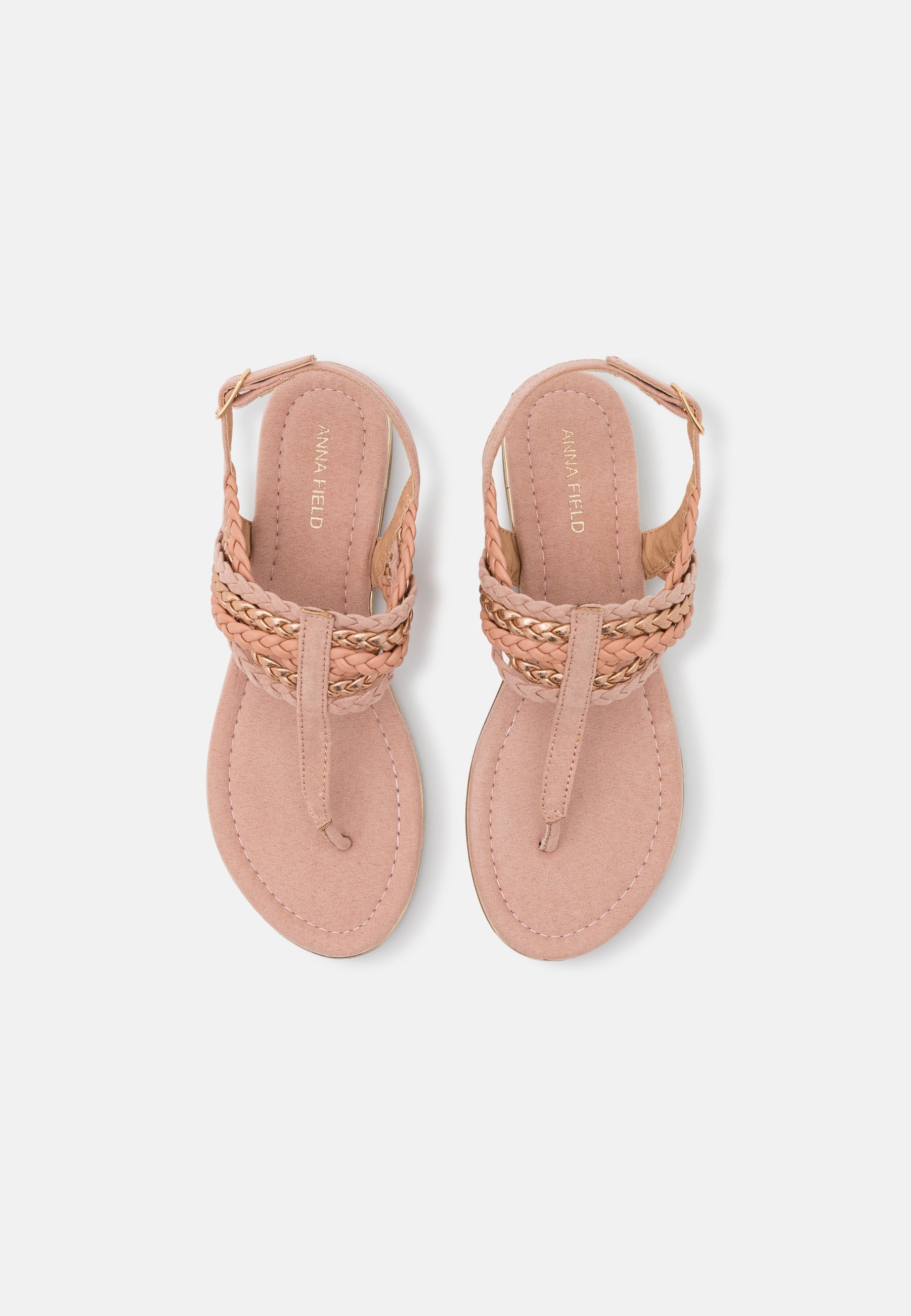 Anna Field T-Bar Sandals - Rose Gold-Coloured