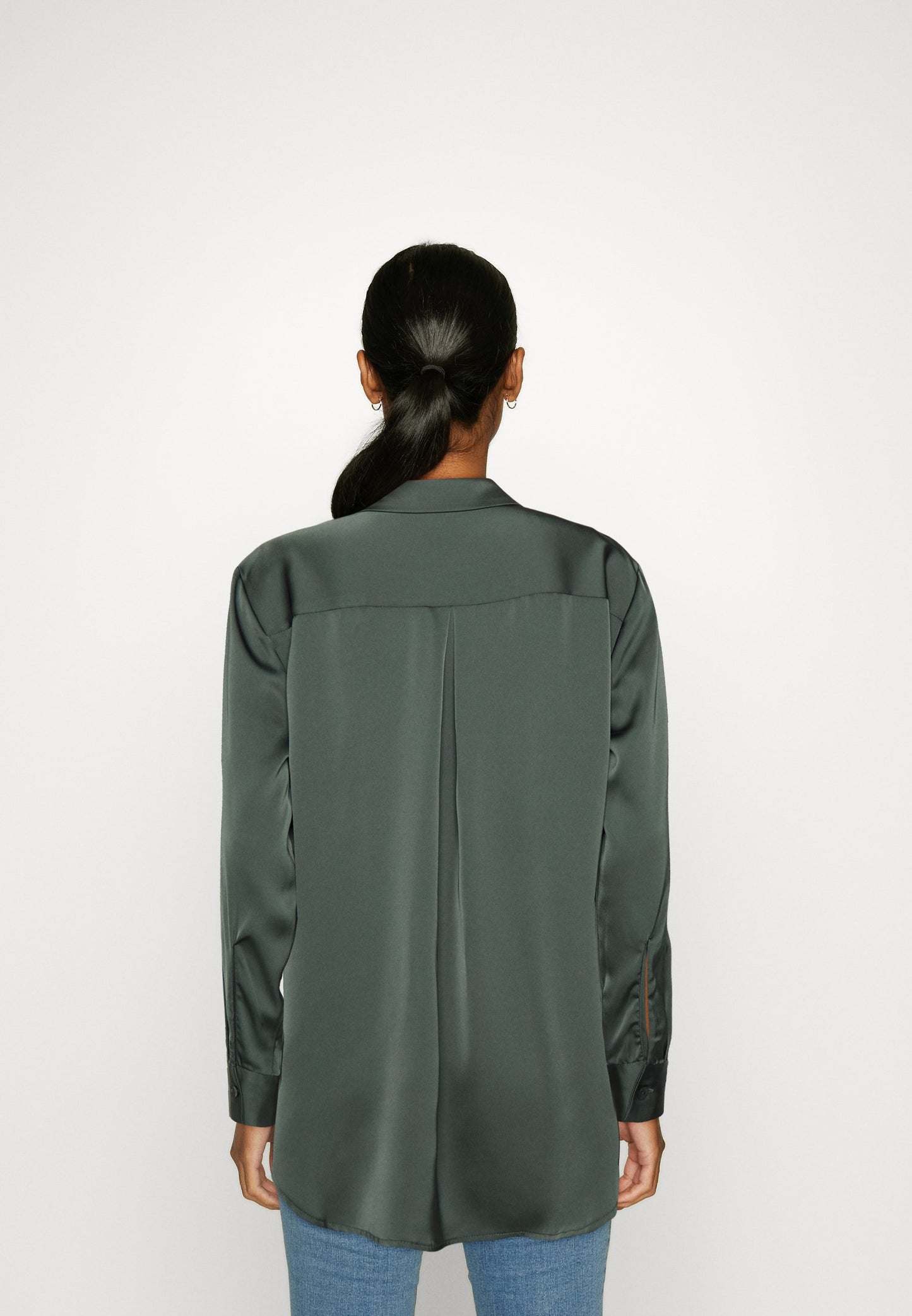 Anna Field Button-Down Blouse - Olive