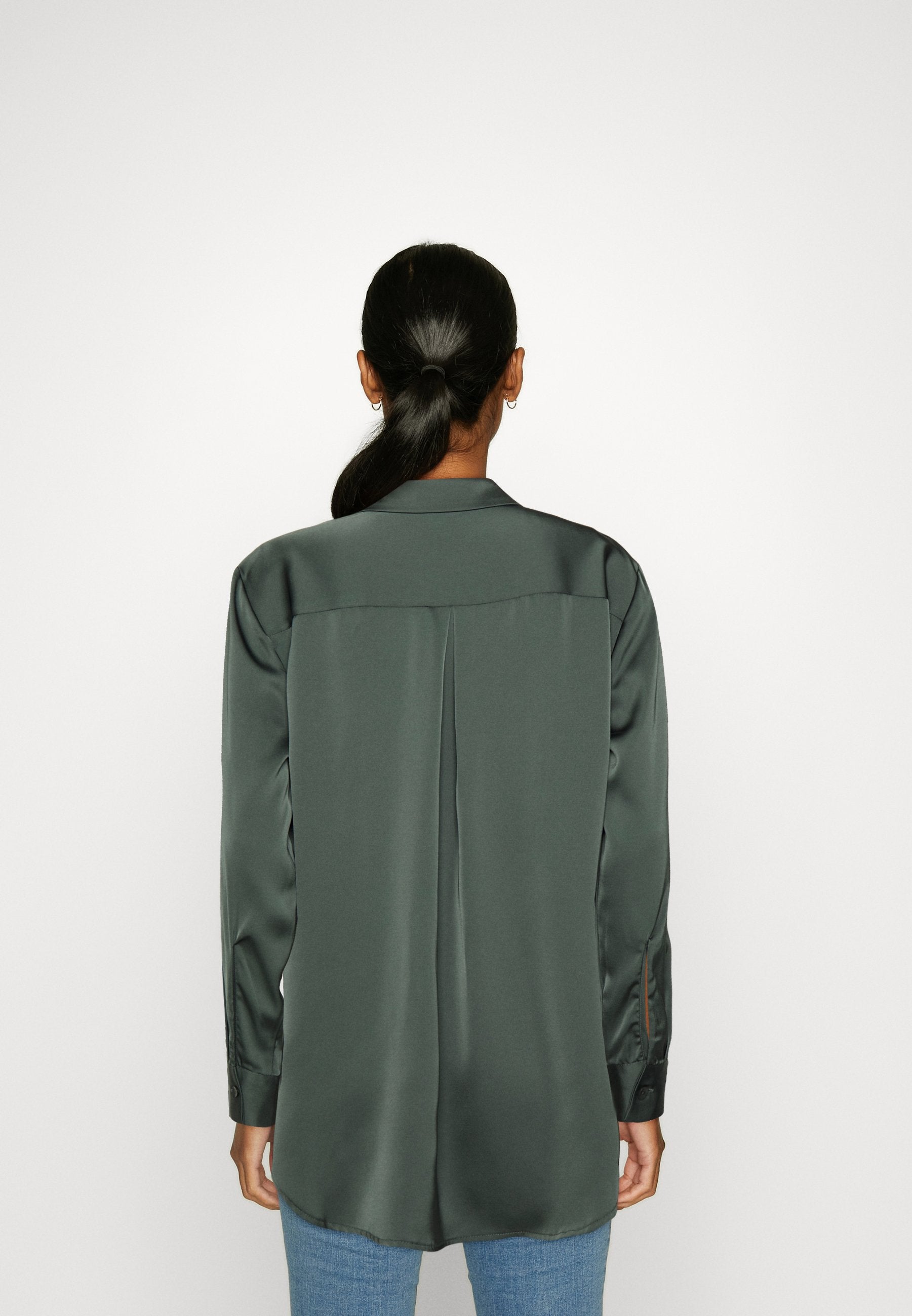 Anna Field Button-Down Blouse - Olive