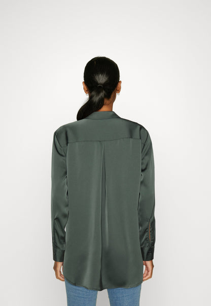Anna Field Button-Down Blouse - Olive