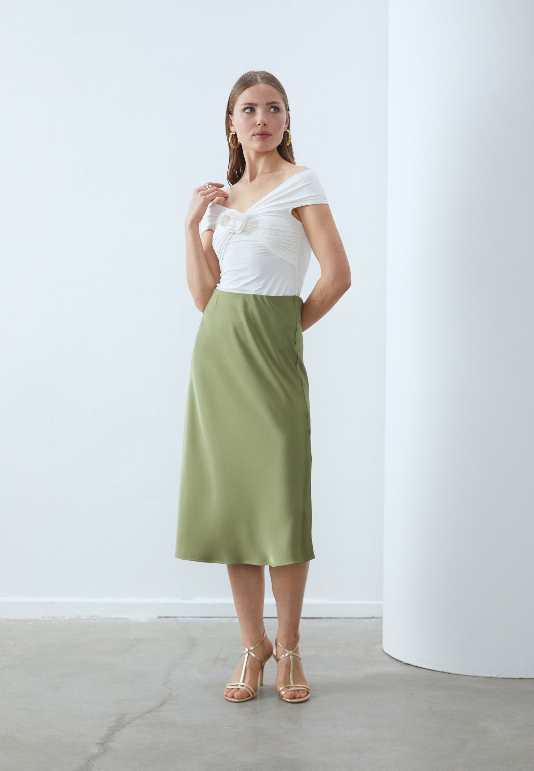 Anna Field A-line Skirt - Green