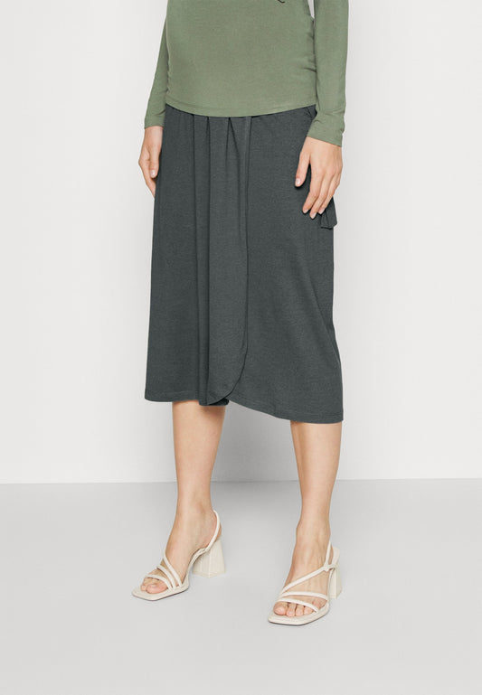  Maternity Basic Midi Skirt- Pencil Skirt - Light Green
