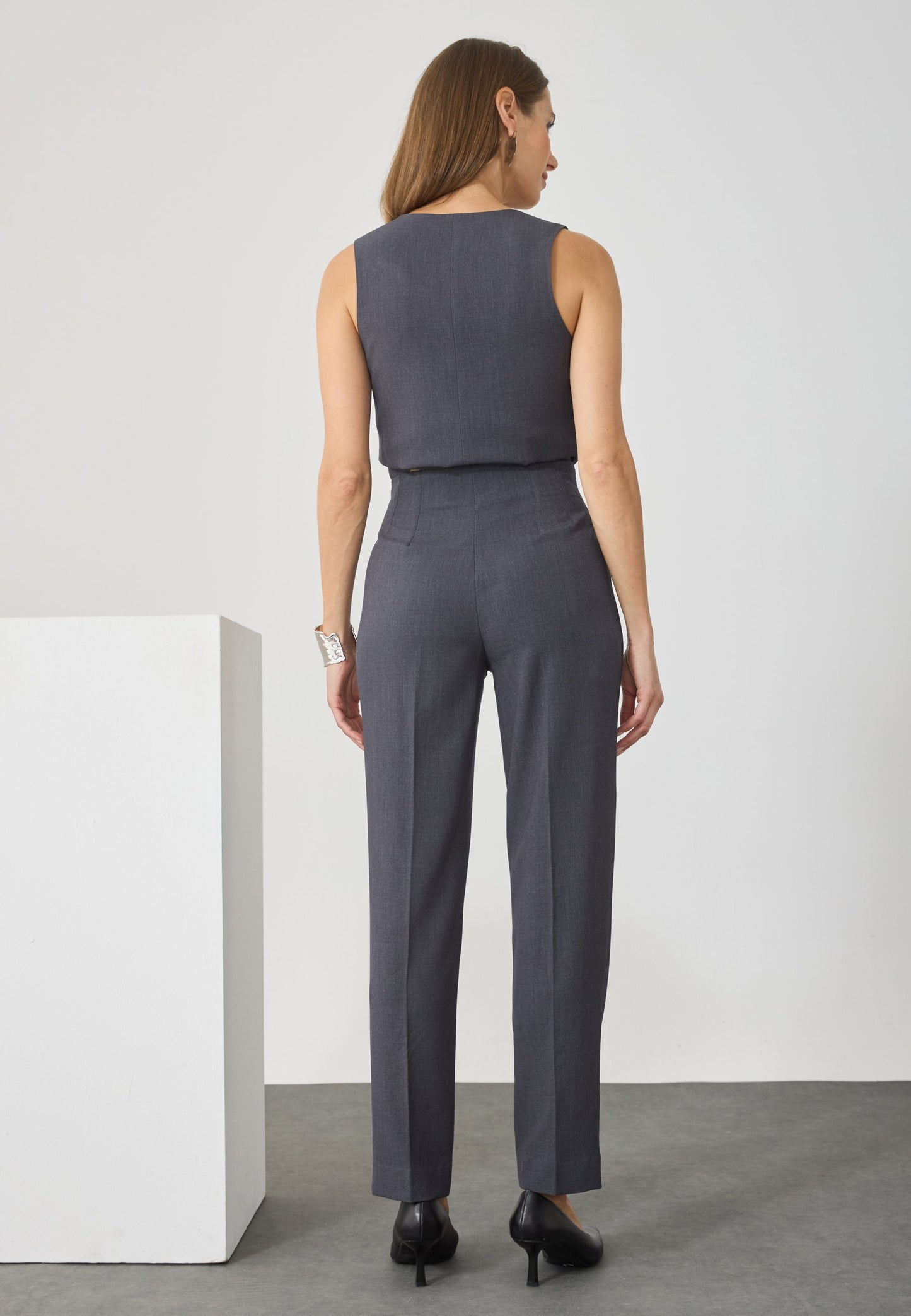 Anna Field Trousers - Dark Grey Mel