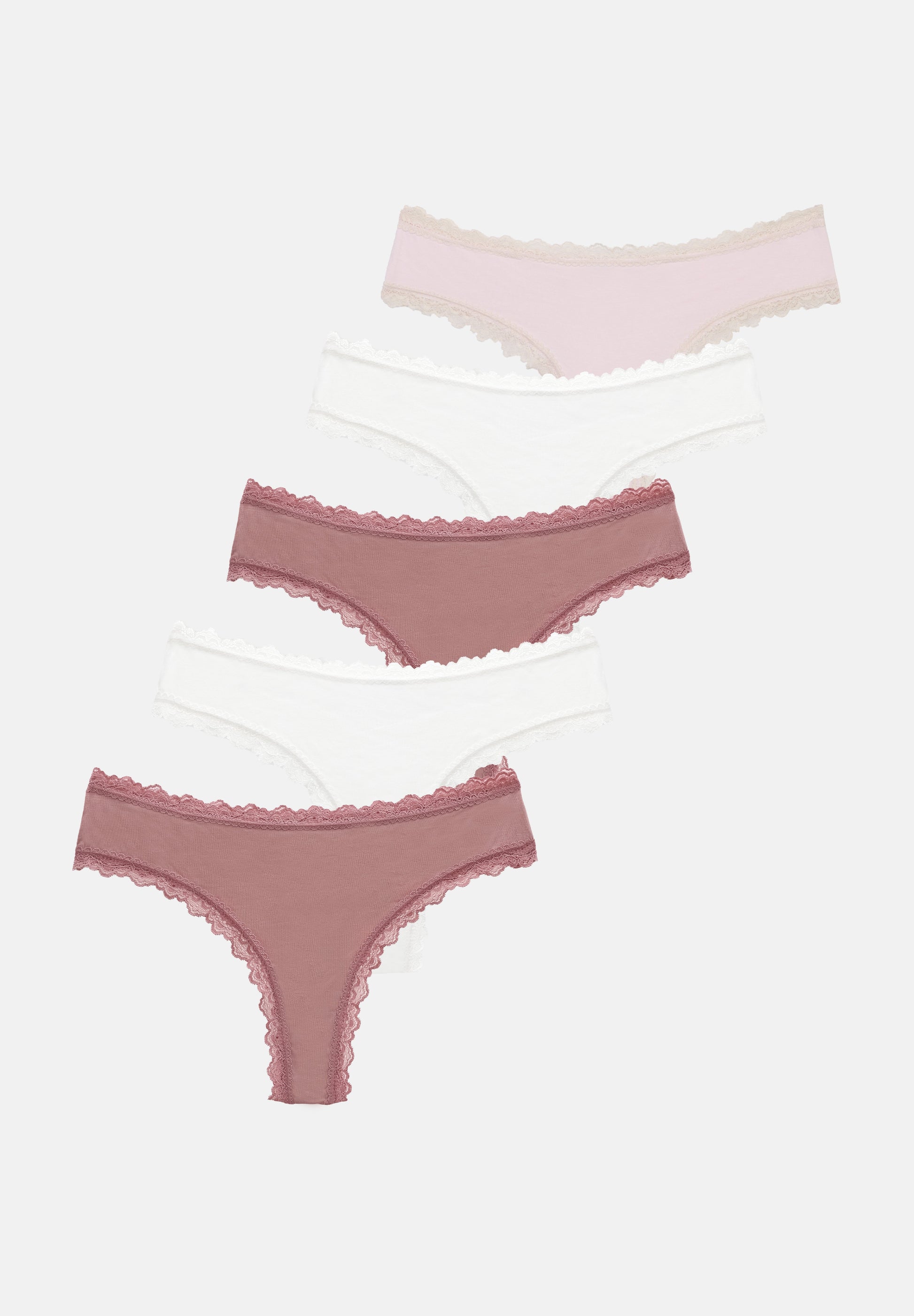 Anna Field 5 PACK - Briefs - Rose/white/beige