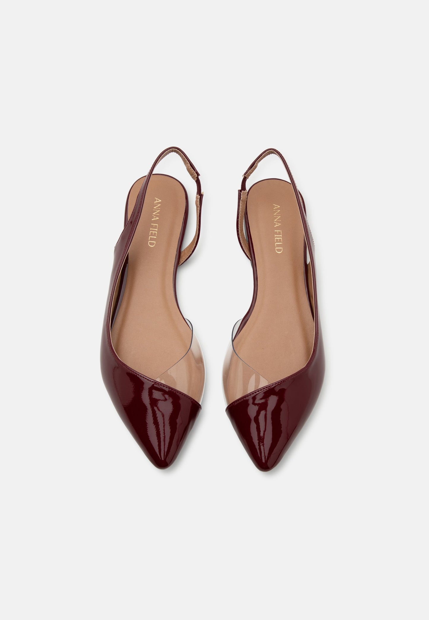 Anna Field Slingback Ballet Pumps - Dark Red