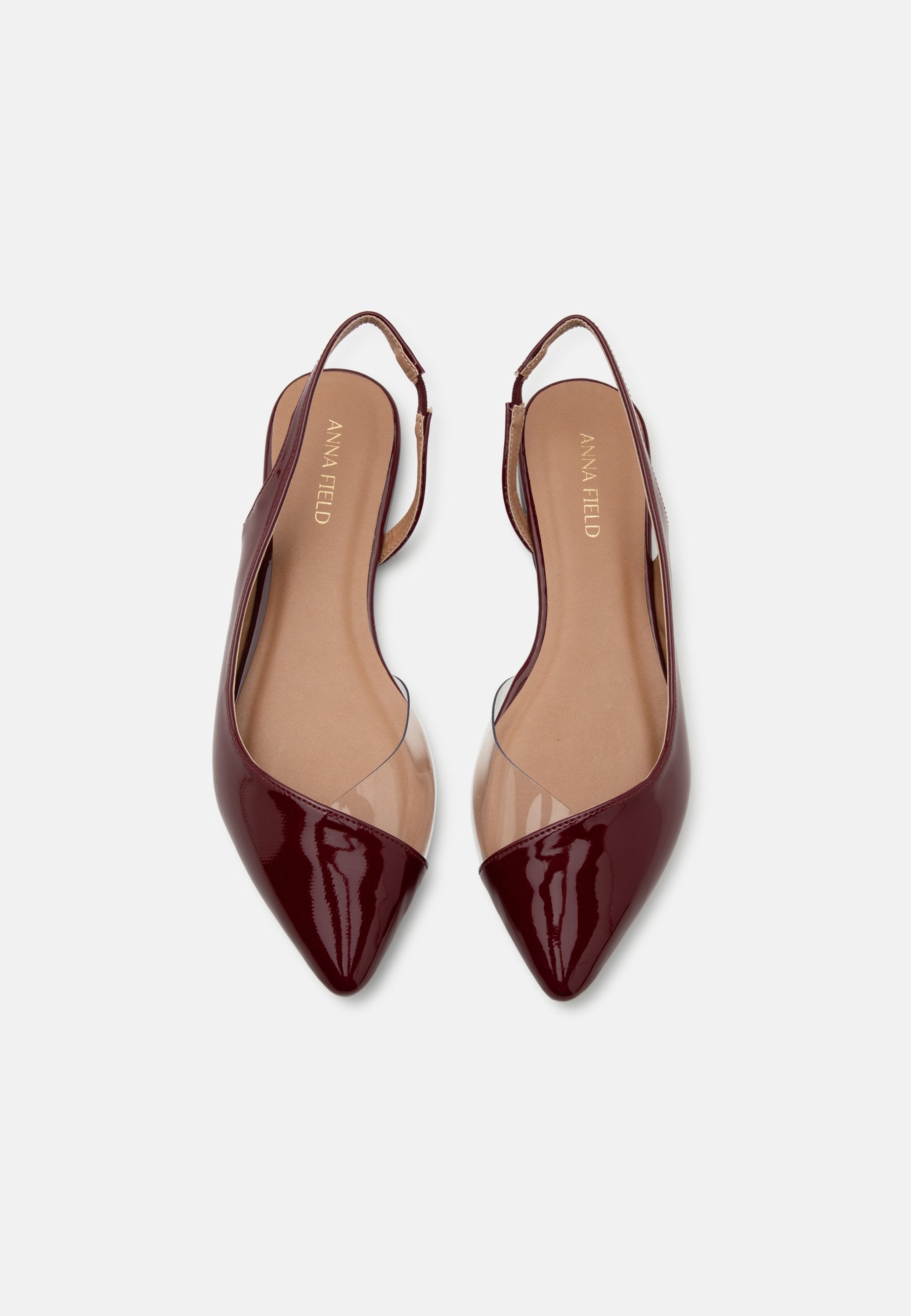 Anna Field Slingback Ballet Pumps - Dark Red