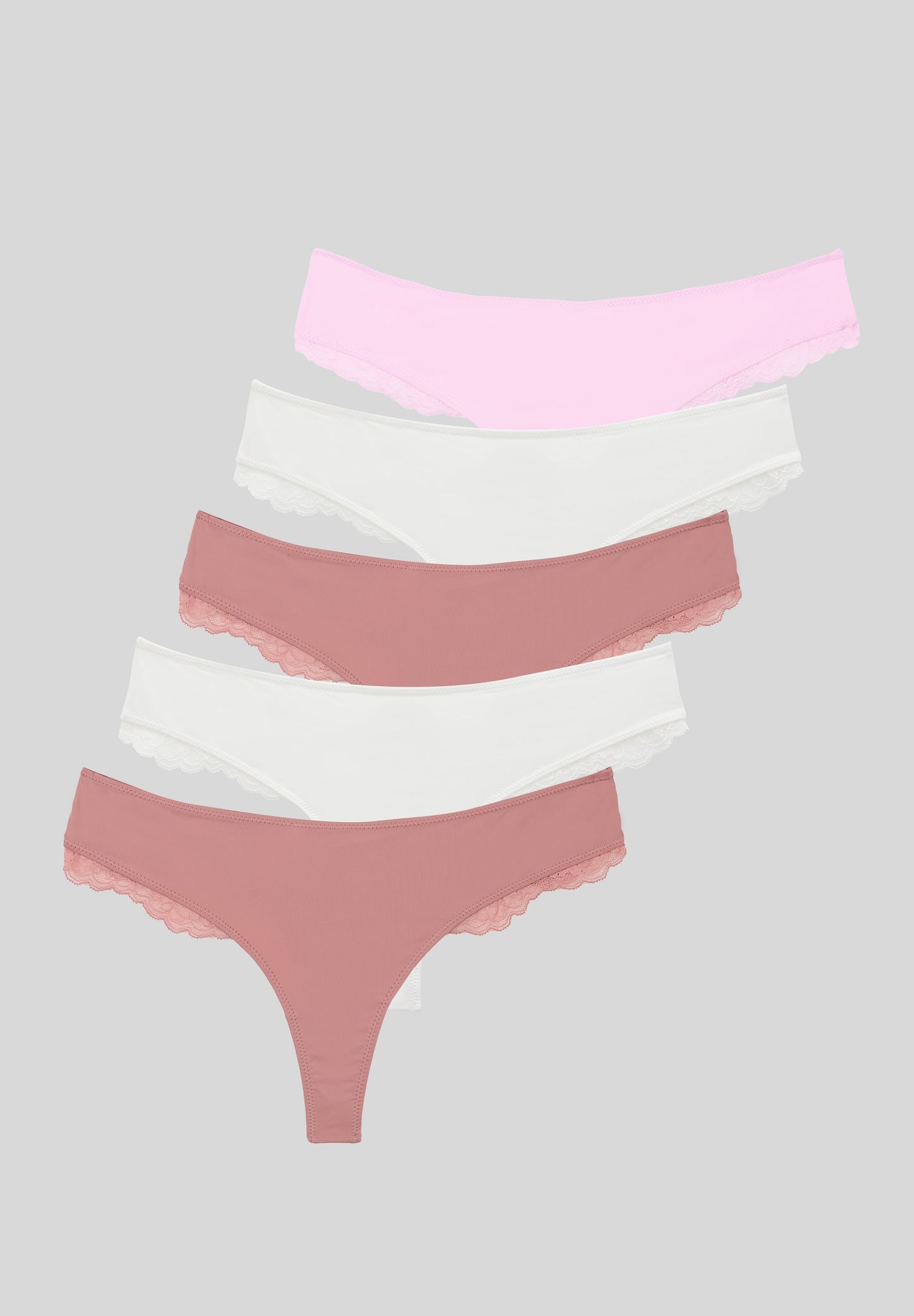 Anna Field 5 PACK - Thong - Pink / White