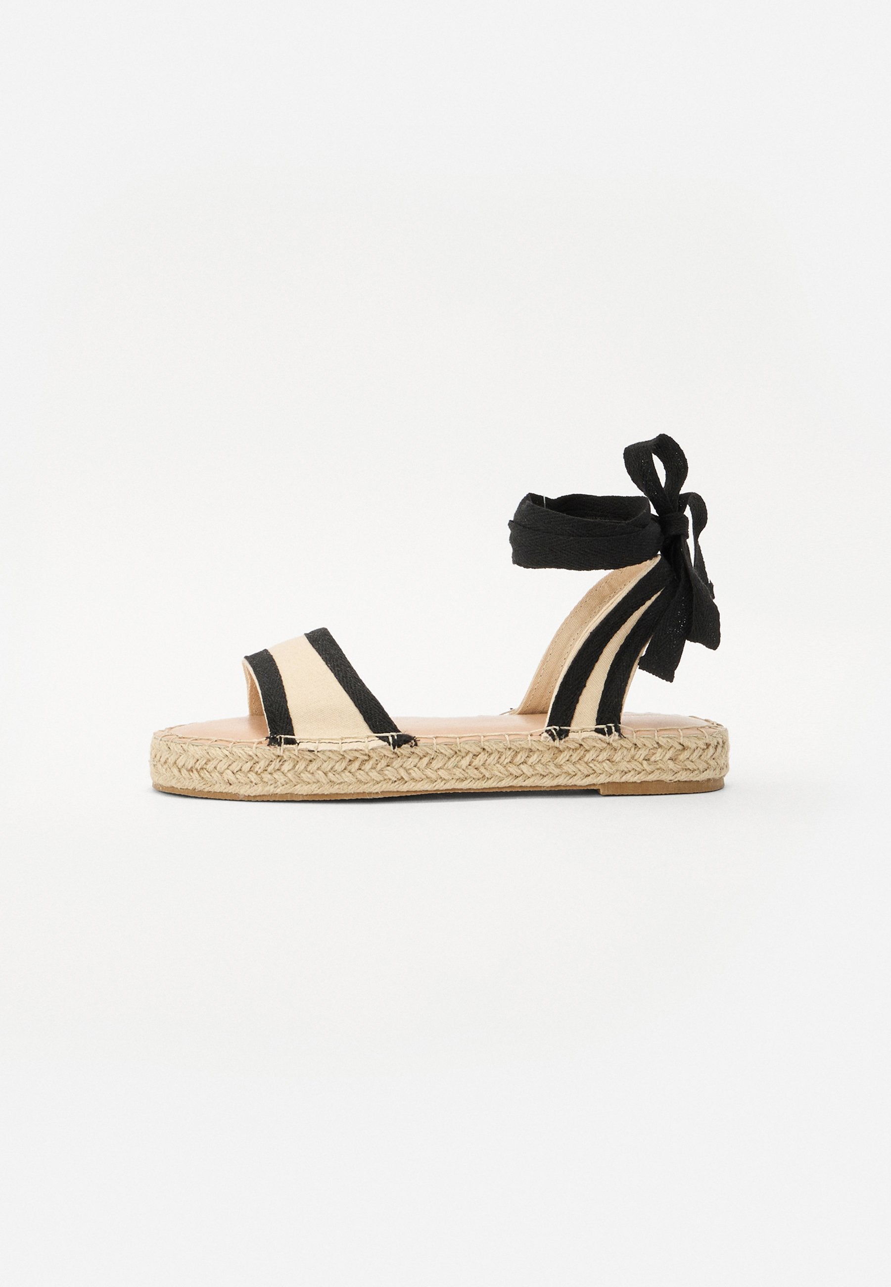  Ankle Cuff Sandals - Beige/black