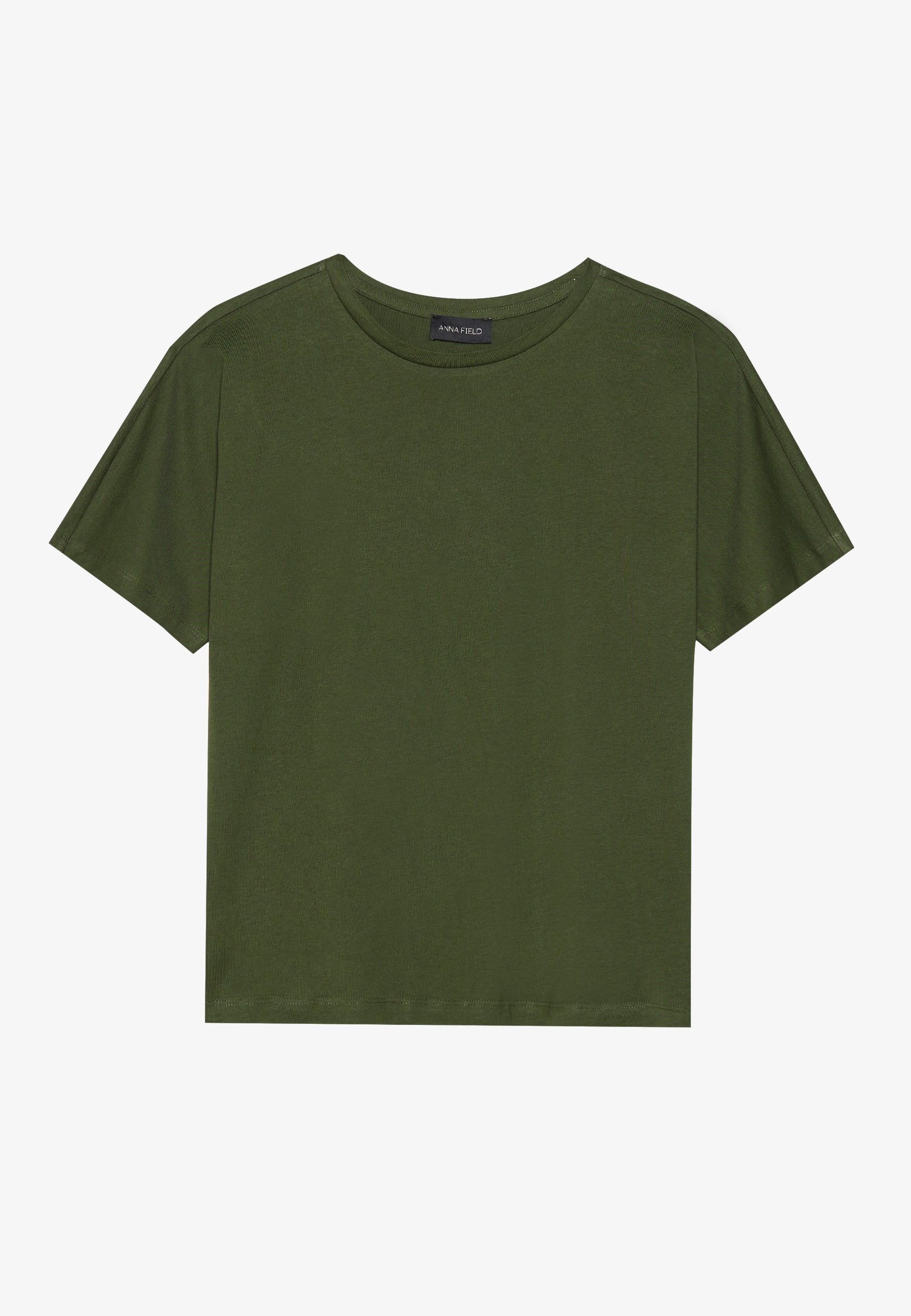 Anna Field 3 PACK - Basic T-shirt - Cement/rifle Green/black