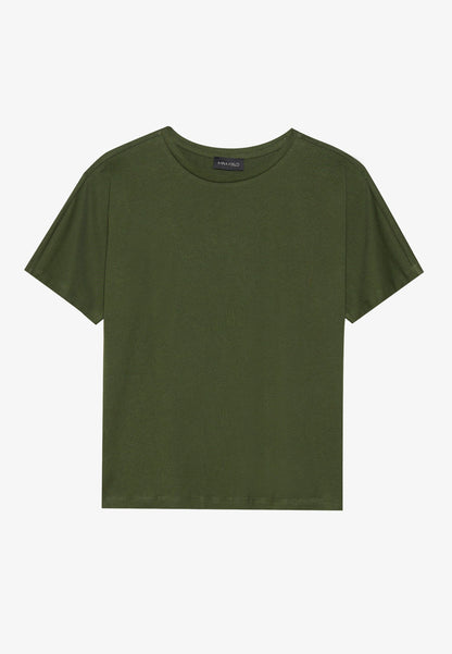 Anna Field 3 PACK - Basic T-shirt - Cement/rifle Green/black
