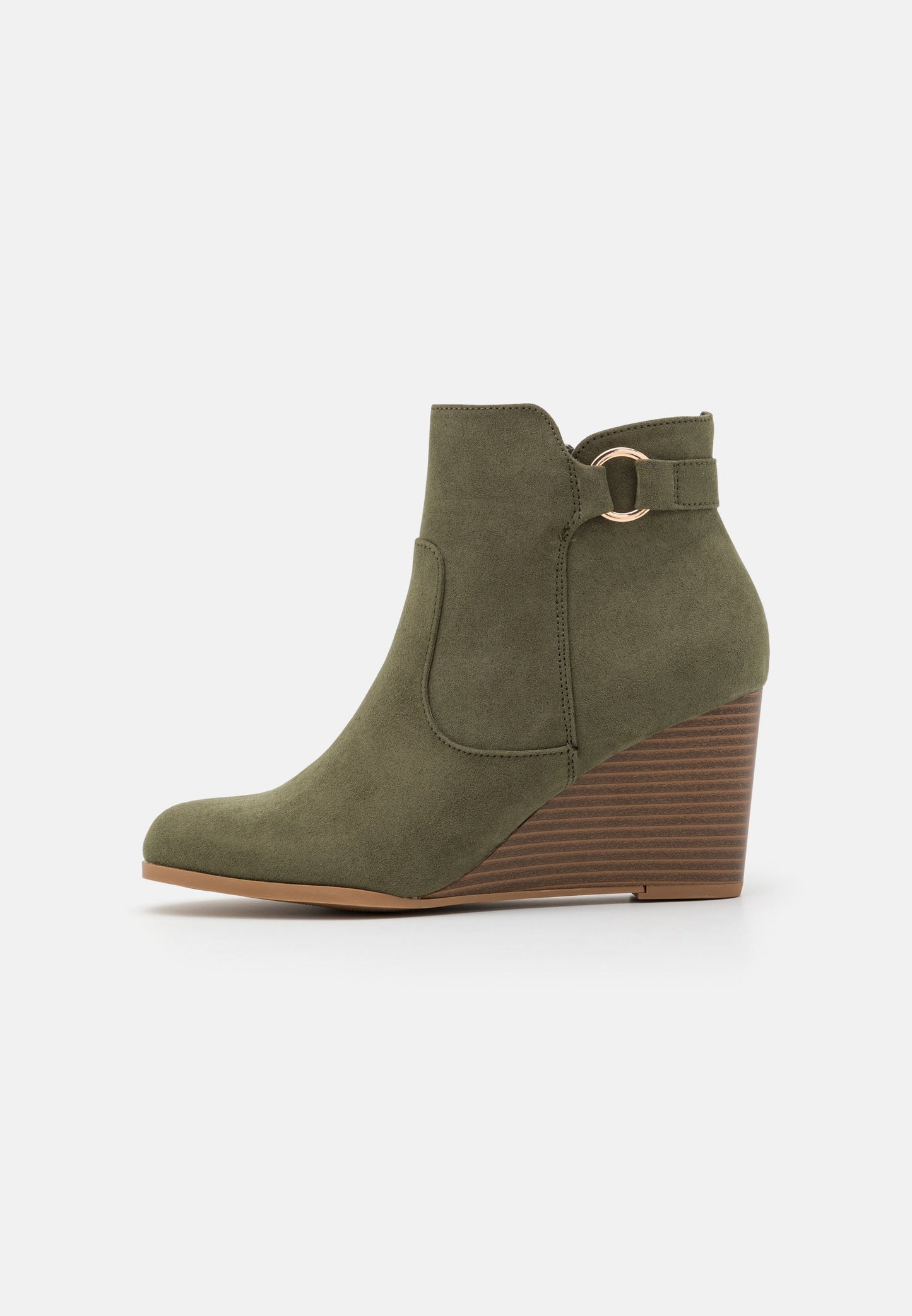 Anna Field Wedge Ankle Boots - Khaki