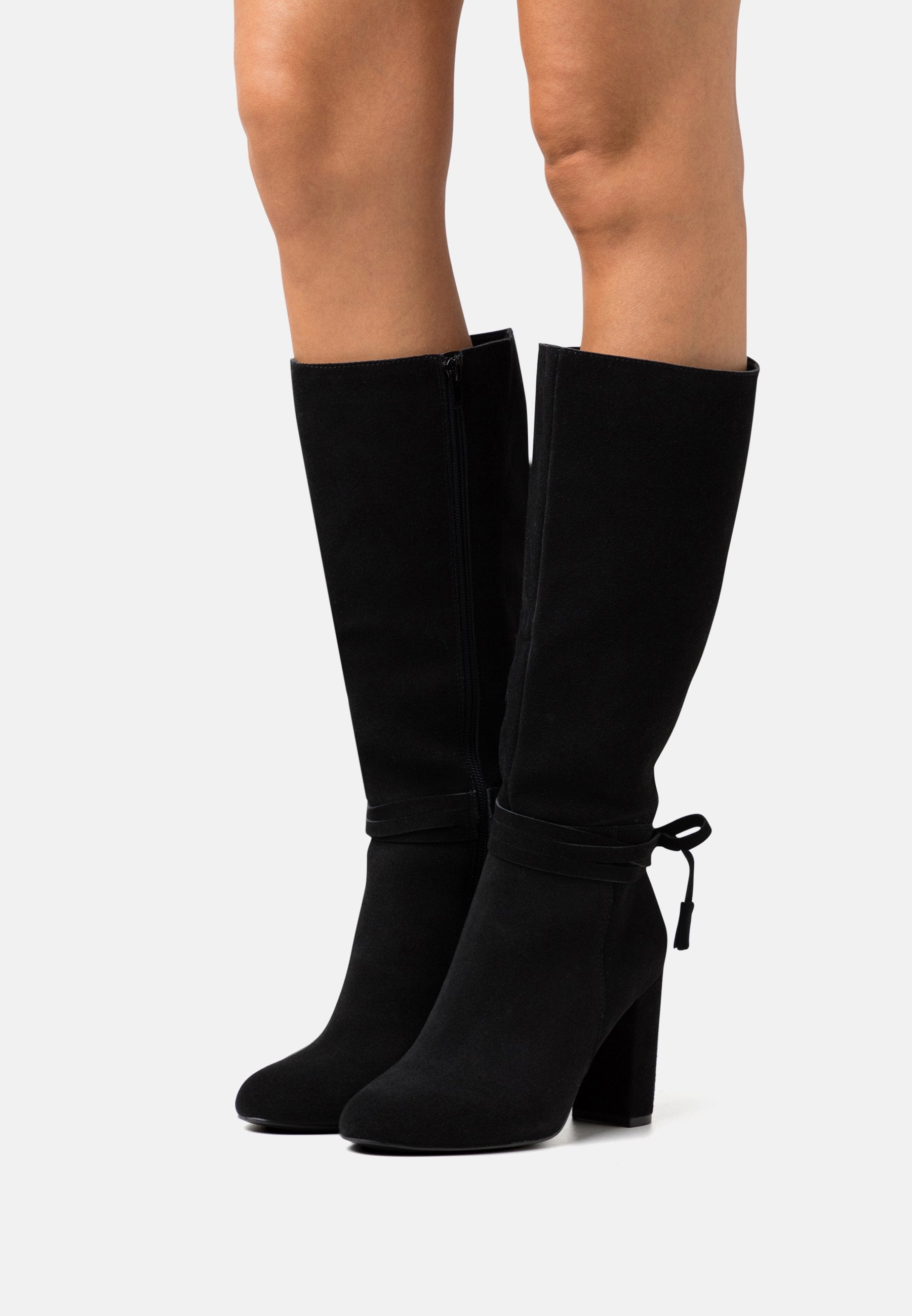  Leather - High Heeled Boots - Black