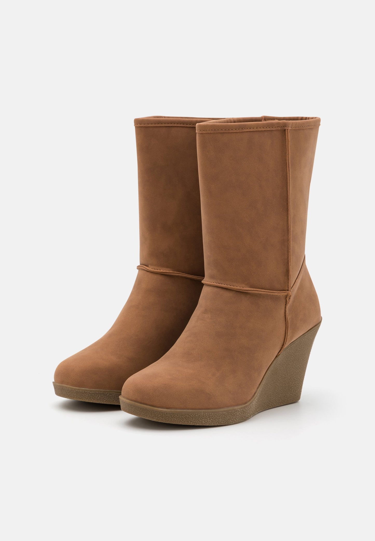 Anna Field Winter Boot - Wedge Ankle Boots - Cognac