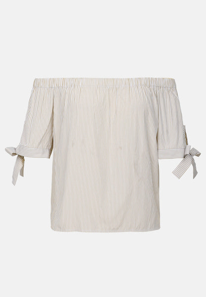 Anna Field Blouse - Khaki/white