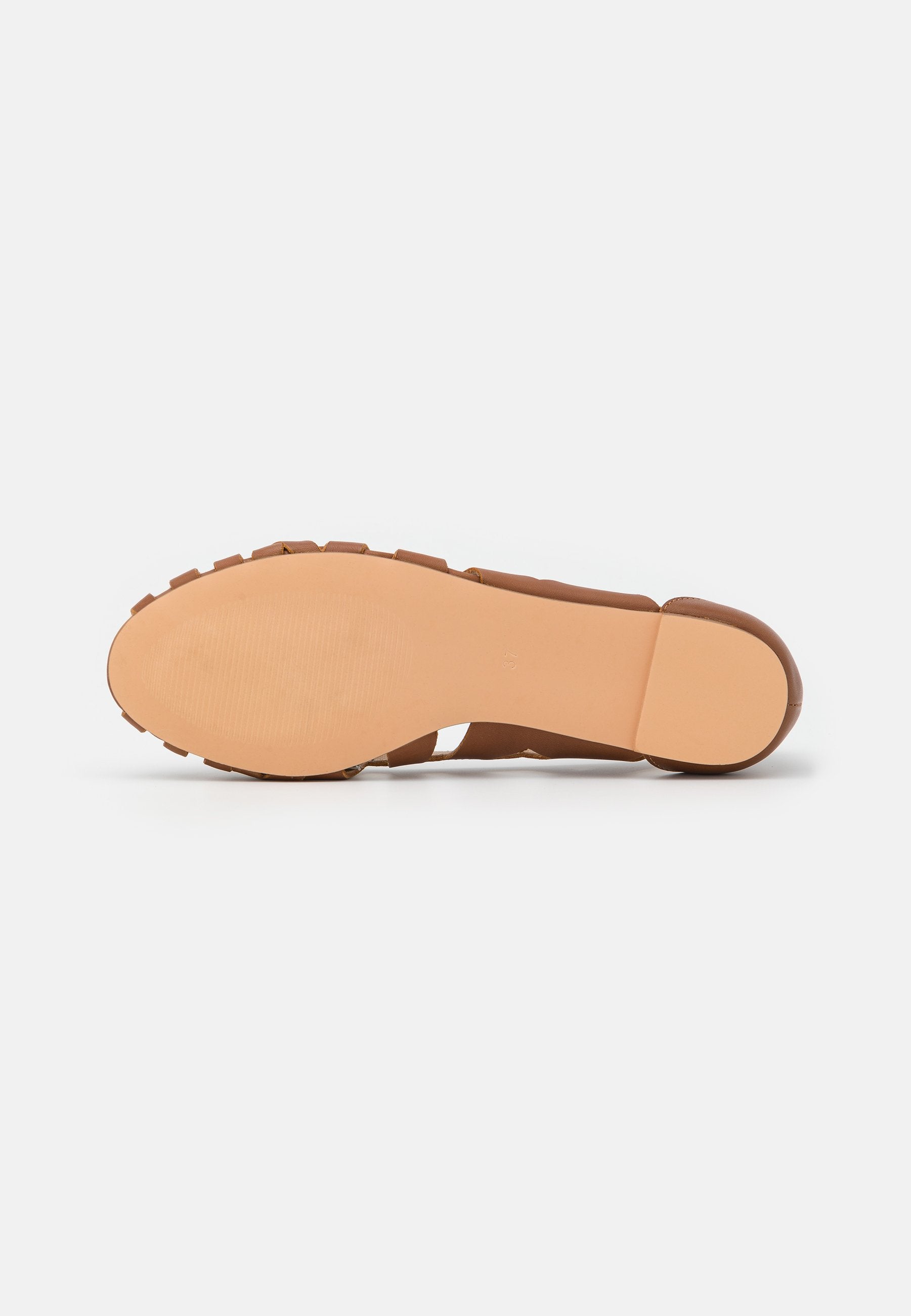 Anna Field Leather - Peeptoe Ballet Pumps - Cognac