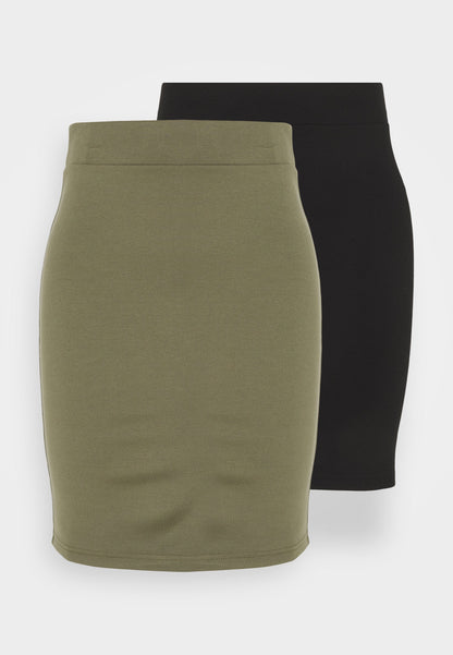 Anna Field 2Pack - Mini Skirt - Black/Khaki