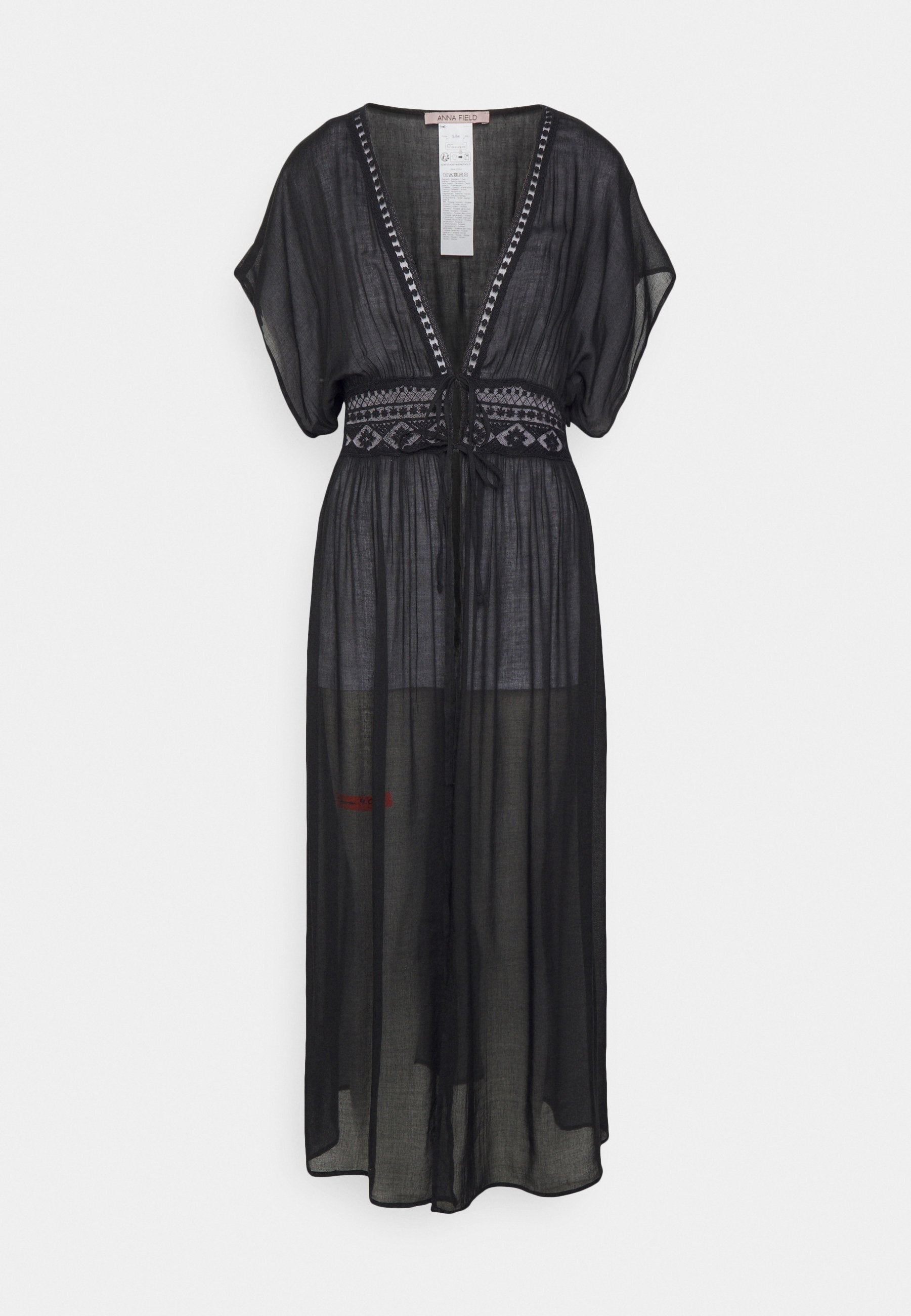 Anna Field Embroidered Cover Up/ 802 - Black - Beach Accessory - 802 - Black