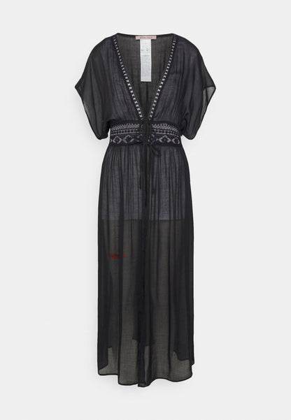 Anna Field Embroidered Cover Up/ 802 - Black - Beach Accessory - 802 - Black