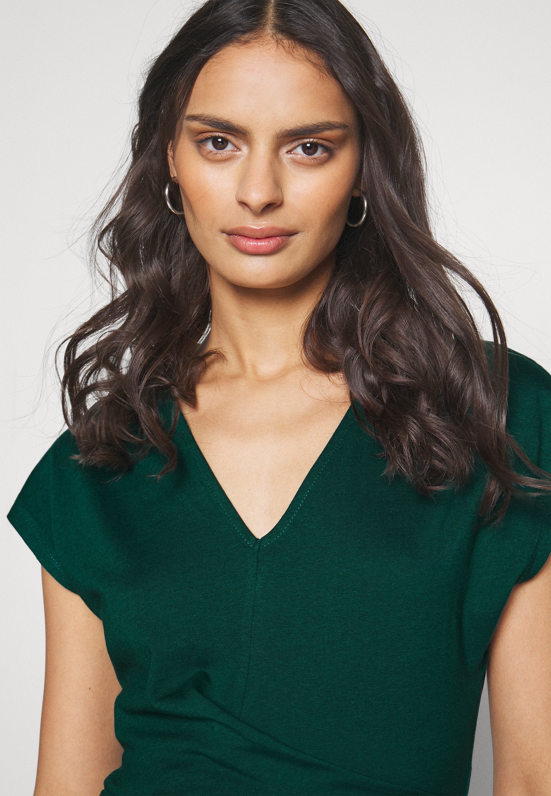 Anna Field Wrap Blouse- Blouse - Dark Green