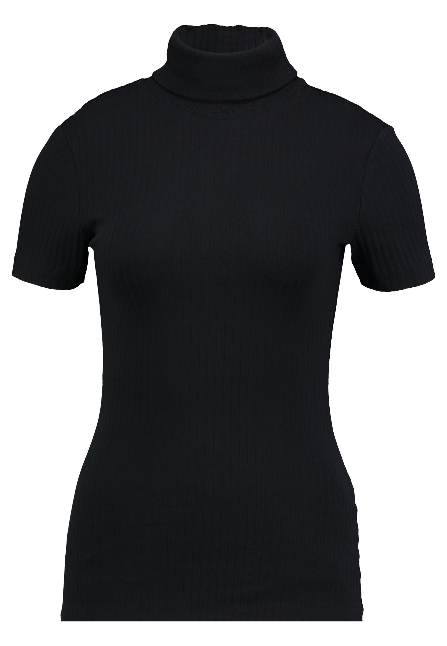  1/2 Sleeve Roll Neck - Basic T-Shirt - Black