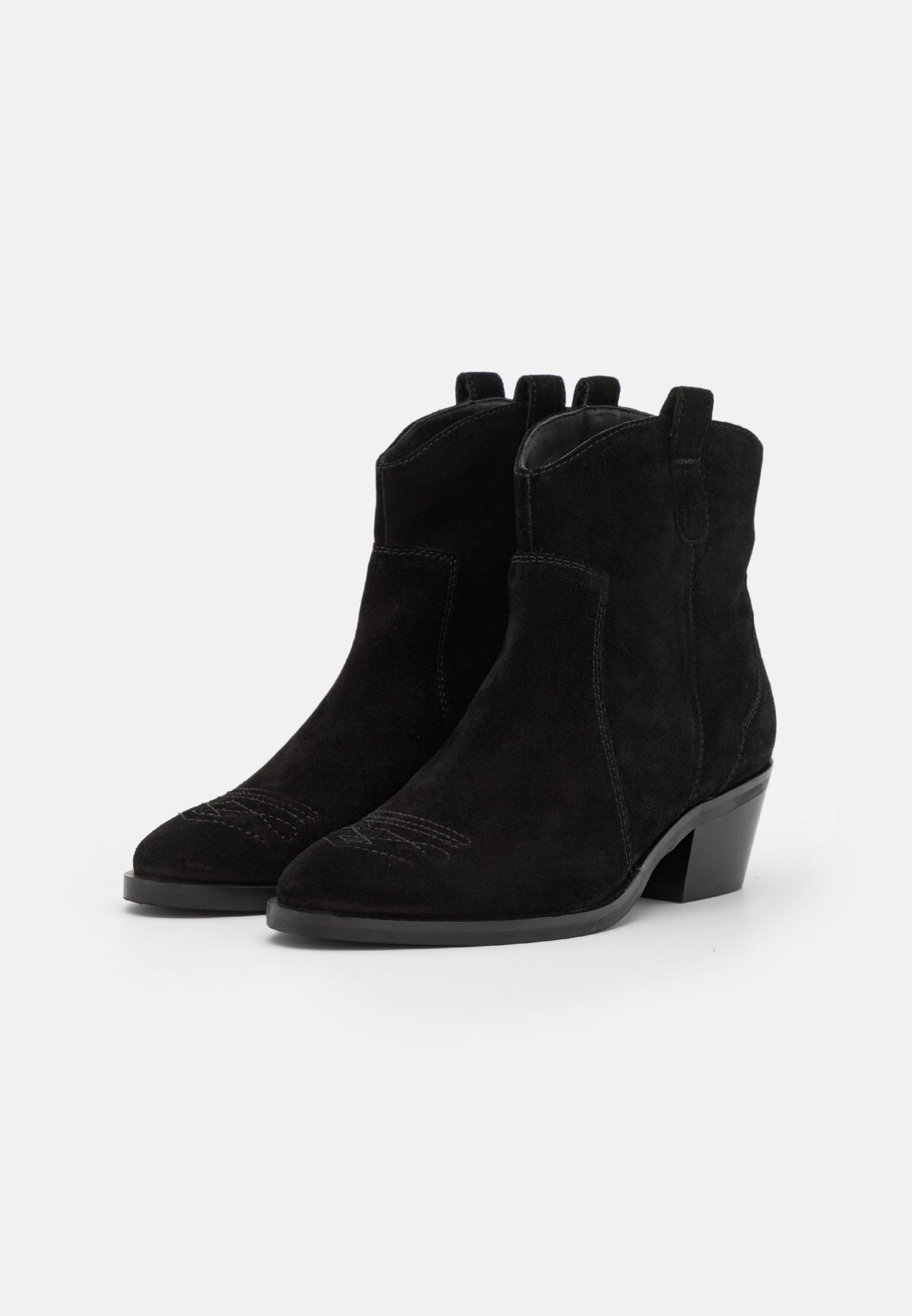 Anna Field Leather - Cowboy/Biker Ankle Boot - Black