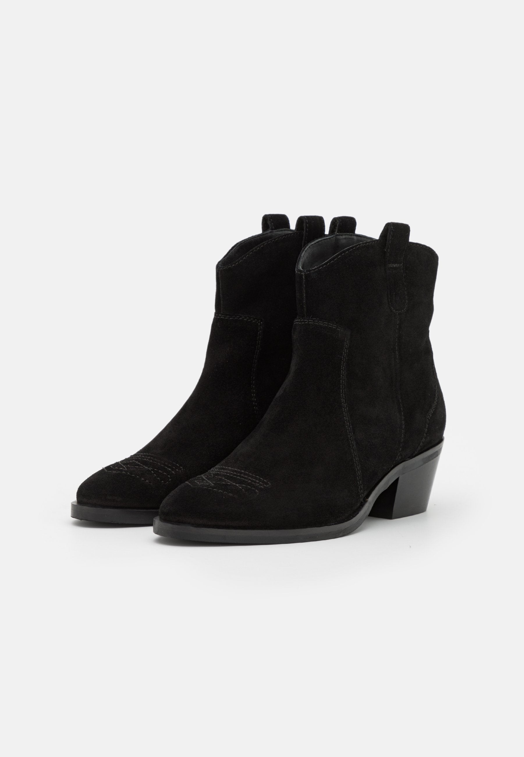 Anna Field Leather - Cowboy/Biker Ankle Boot - Black