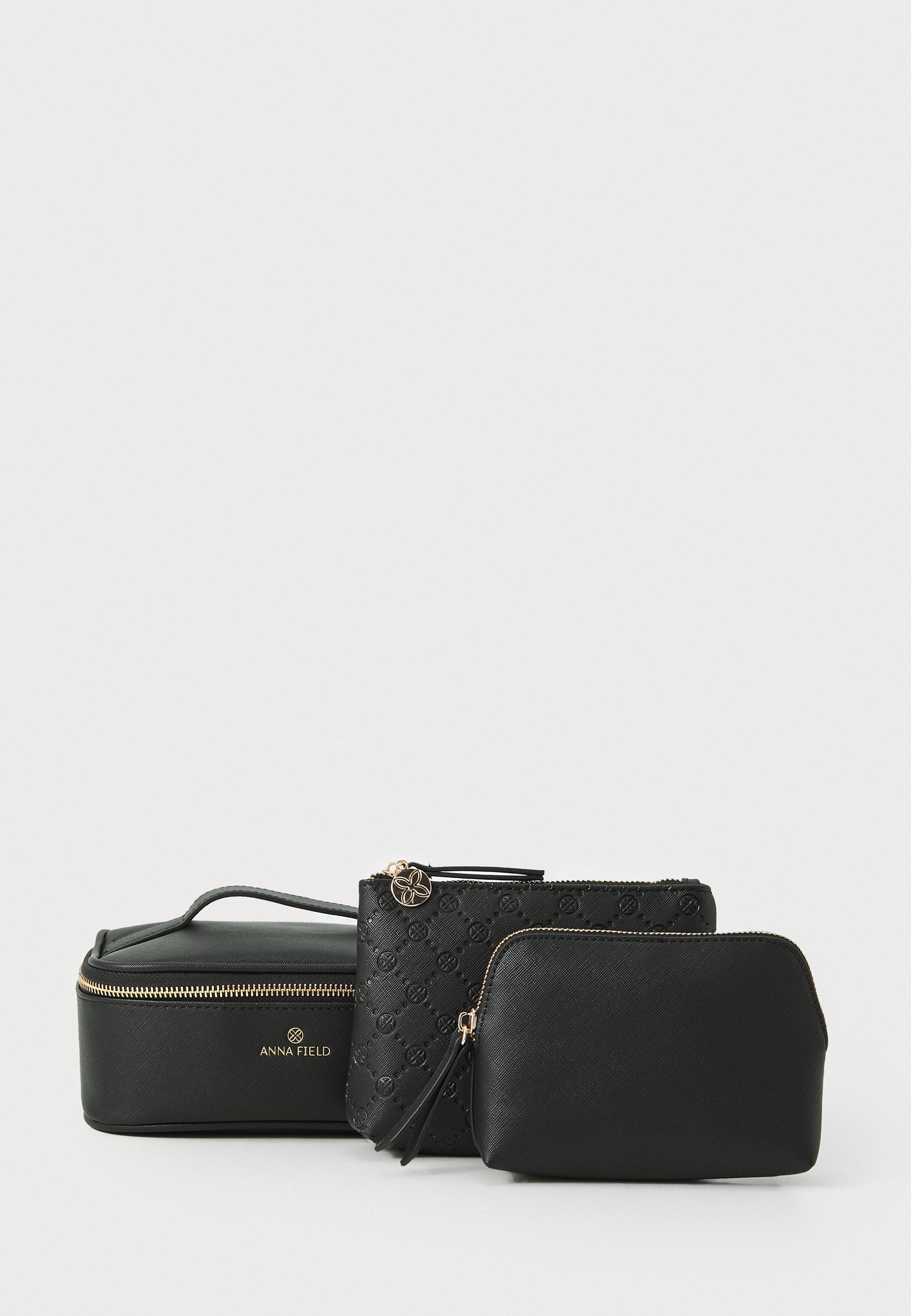 Anna Field SET - Wash Bag - Black/light Pink/off-white