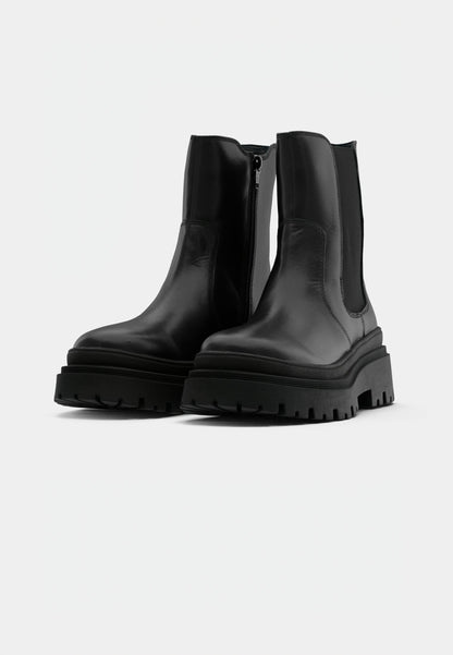 Anna Field LEATHER - Platform Ankle Boots - Black