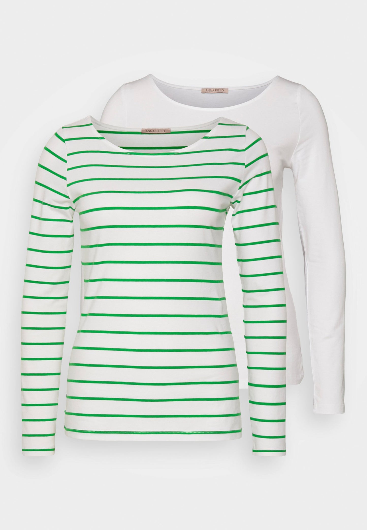 Anna Field 2 Pack - Long Sleeved Top - White/Green