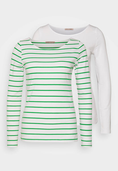 Anna Field 2 Pack - Long Sleeved Top - White/Green
