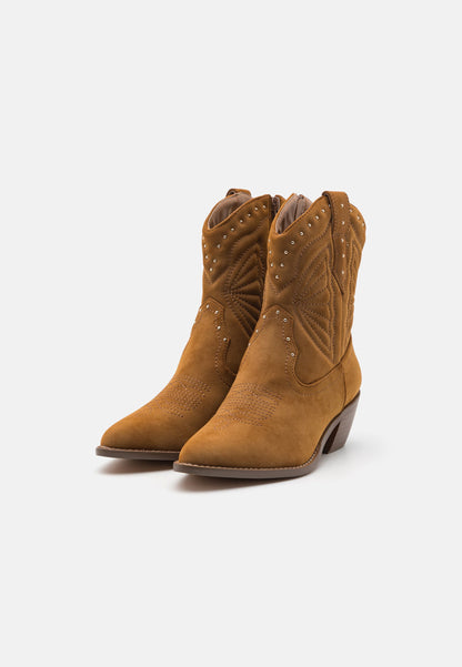 Anna Field Cowboy/biker Ankle Boot - Cognac