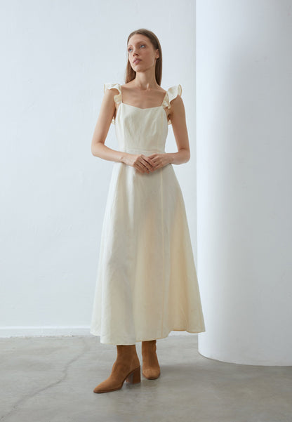 Anna Field LINEN MIX MAXI DRESS - Maxi Dress - White